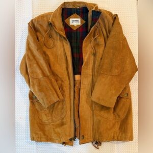 Barn Chore Coat Suede Leather Quilted Lining Sz M‎